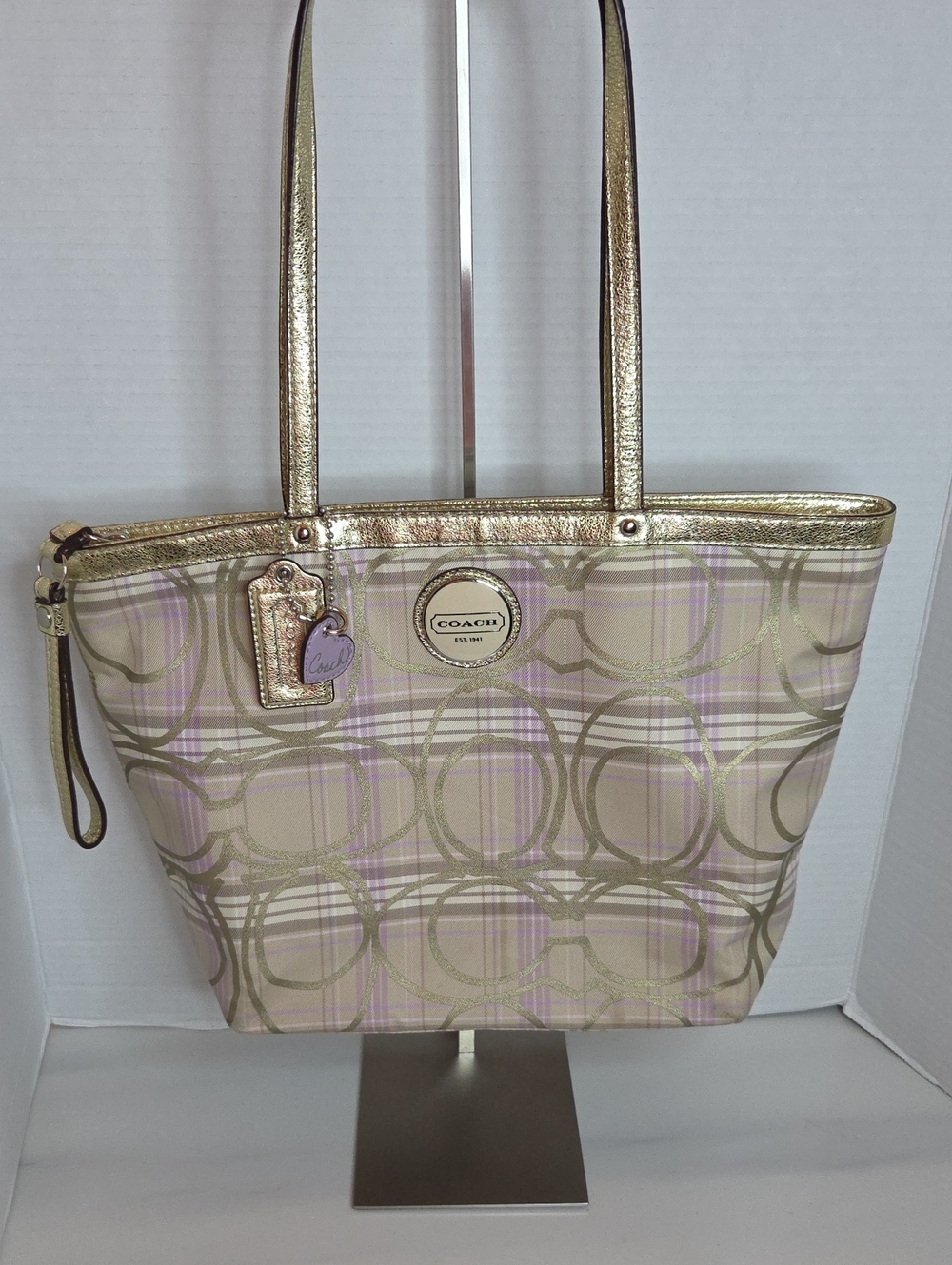 Coach Tartan Plaid Tote- Style F17474